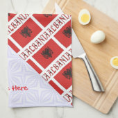 Albanien - Albanische Flagge geteert Rot Personali Geschirrtuch (Viertel Falte)