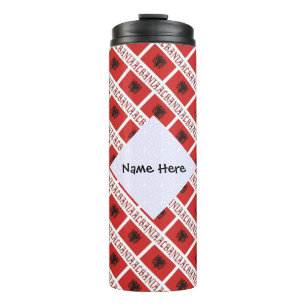Albanien Albanische Flagge Kacheln Personalisierte Thermosbecher