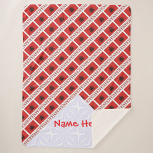 Albanien Albanische Flagge Kacheln Rot Personalisi Sherpadecke