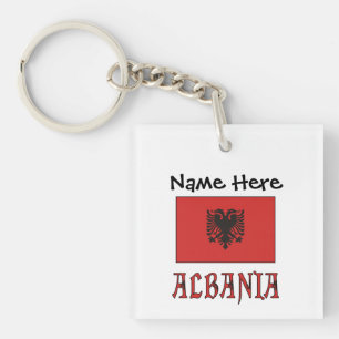 Albanien Albanische Flagge Personalisiert  Schlüsselanhänger
