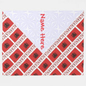 Albanien - Albanische Flagge - Personalisierte Gro Fleecedecke (Vorderseite (Horizontal))