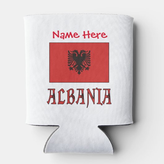 Albanien - Albanische Flagge - Rot Personalisiert Dosenkühler (Rückseite)