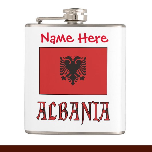 Albanien - Albanische Flagge - Rot Personalisiert Flachmann