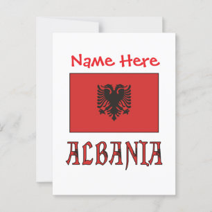 Albanien Albanische Flagge Rot Personalisiert  Postkarte
