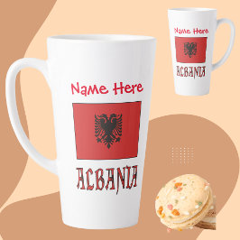 Albanien - Albanische Flagge - Rote Personalisieru Milchtasse