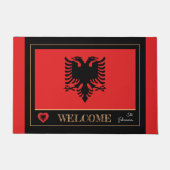 Albanien & Albanische Flaggenhäuser - Matten/Sport Fußmatte (Vorderseite)