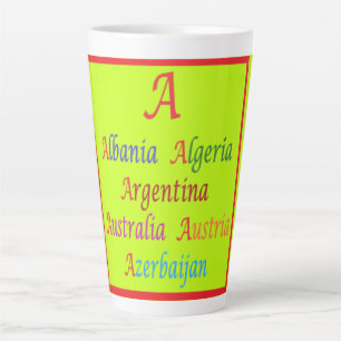 Albanien Algerien Australien Argentinien Kalkgrün Milchtasse