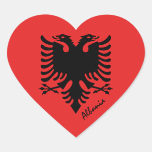 Albanien-Aufkleber, Herz, Patriotische albanische Herz-Aufkleber