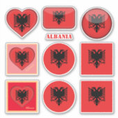 Albanien-Aufkleber und albanische Flagge, Herz/Spo Aufkleber (Vorderseite)