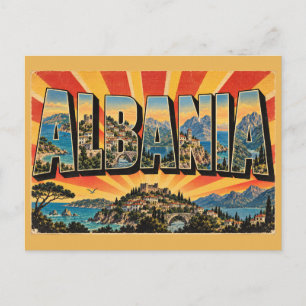 Albanien Berge Küste Seen Kunst Postkarte