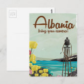 Albanien Camera Vintage Reiseplakat Postkarte (Vorne/Hinten)