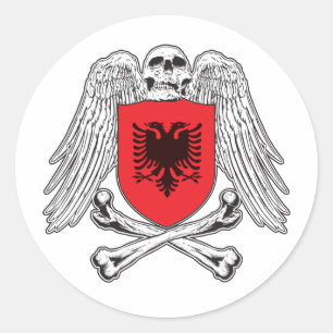 Albanien Crossbones Runder Aufkleber