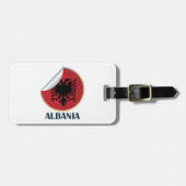 Albanien Doppel-AdlerEmblem Gepäckanhänger (Vorderseite horizontal)