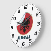 Albanien Doppel-AdlerEmblem Große Wanduhr (Winkel)