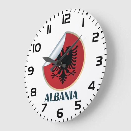 Albanien Doppel-AdlerEmblem Große Wanduhr (Winkel)