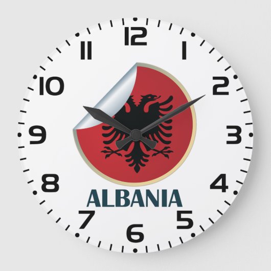 Albanien Doppel-AdlerEmblem Große Wanduhr (Vorderseite)