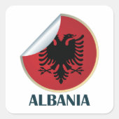Albanien Doppel-AdlerEmblem Quadratischer Aufkleber (Vorderseite)