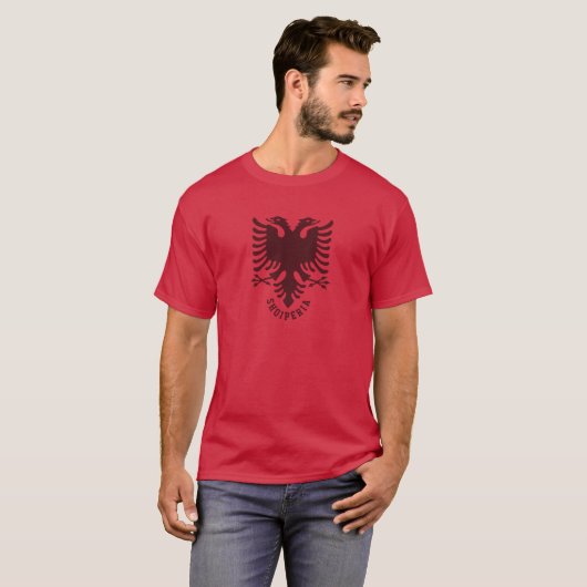 Albanien Doppelkopfadler T-Shirt (Vorne ganz)
