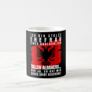 Albanien Ehefrau der Flagge Albaniens Kaffeetasse