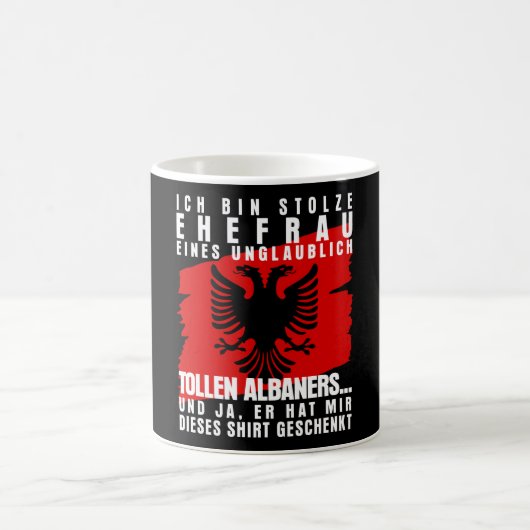 Albanien Ehefrau der Flagge Albaniens Kaffeetasse (Mittel)