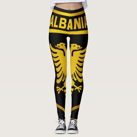 Albanien Emblem Leggings (Vorderseite)