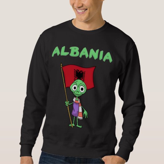 Albanien Fans Albanien Alien Sweatshirt (Vorderseite)