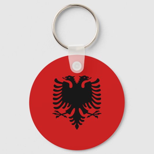 Albanien Fisheye Flag Schlüsselanhänger (Vorderseite)