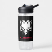 Albanien - Fitness und albanisches Wappen / Flagge Trinkflasche (Links)