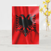Albanien Flag Grußkarte Karte (Gelbe Blume)
