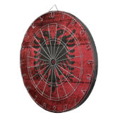 Albanien-Flagge auf Altholzkörner Dartscheibe (Vorderseite rechts)