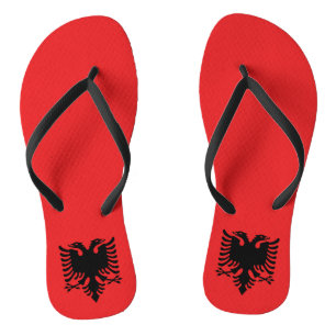 Albanien-Flagge Badesandalen