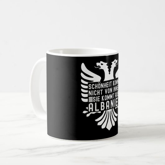 Albanien Flagge Doppeladler Albaner Kaffeetasse (Vorderseite Links)