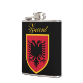 Albanien-Flagge Flachmann (Links)