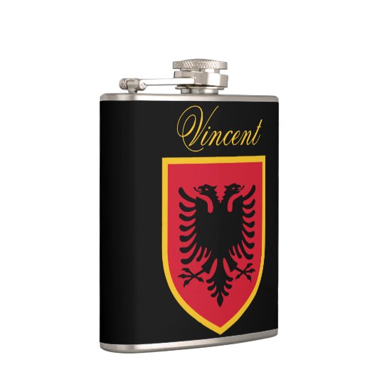 Albanien-Flagge Flachmann (Rechts)