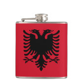 Albanien-Flagge Flachmann (Vorderseite)