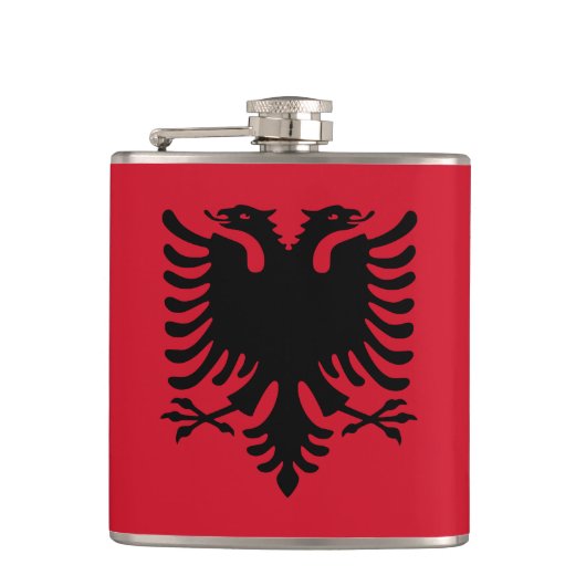 Albanien-Flagge Flachmann (Vorderseite)