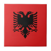 Albanien-Flagge Fliese (Vorderseite)