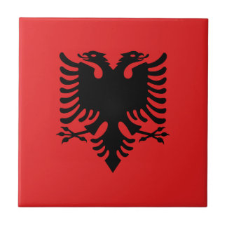 Albanien-Flagge Fliese