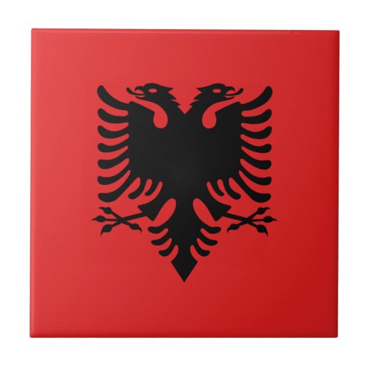 Albanien-Flagge Fliese (Vorderseite)
