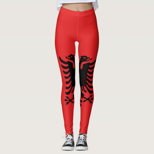 Albanien-Flagge ganz über dem Legging Leggings (Vorderseite)