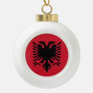 Albanien-Flagge Keramik Kugel-Ornament