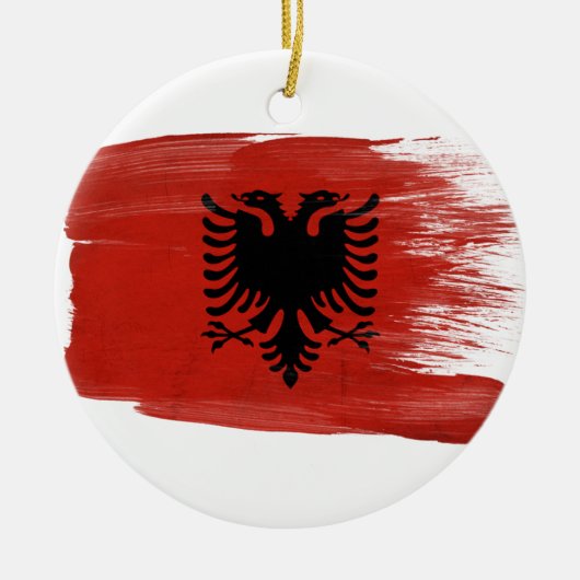 Albanien-Flagge Keramikornament (Vorne)