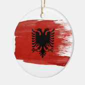 Albanien-Flagge Keramikornament (Links)