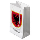 Albanien-Flagge Kleine Geschenktüte (Vorderseite Schrägansicht)