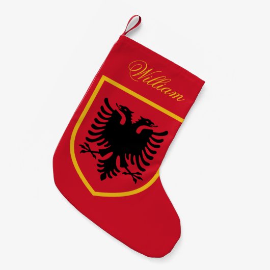 Albanien-Flagge Kleiner Weihnachtsstrumpf (Vorderansicht (hängend))