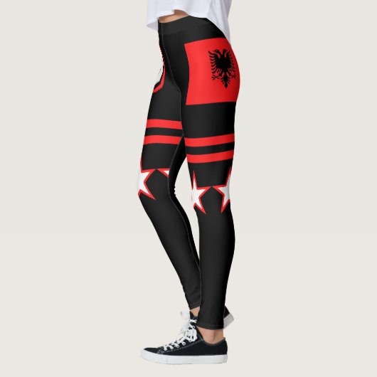 Albanien-Flagge Leggings (Links)