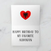 Albanien Flagge Patriotic Geburtstag Karte (Innenseite)
