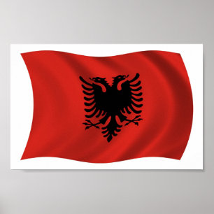 Albanien Flagge Poster Druck