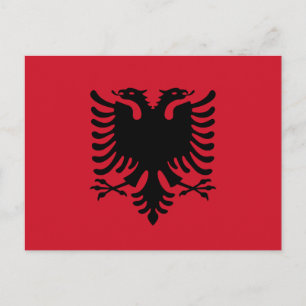 Albanien Flagge Postkarte