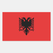 Albanien-Flagge Rechteckiger Aufkleber (Vorderseite)